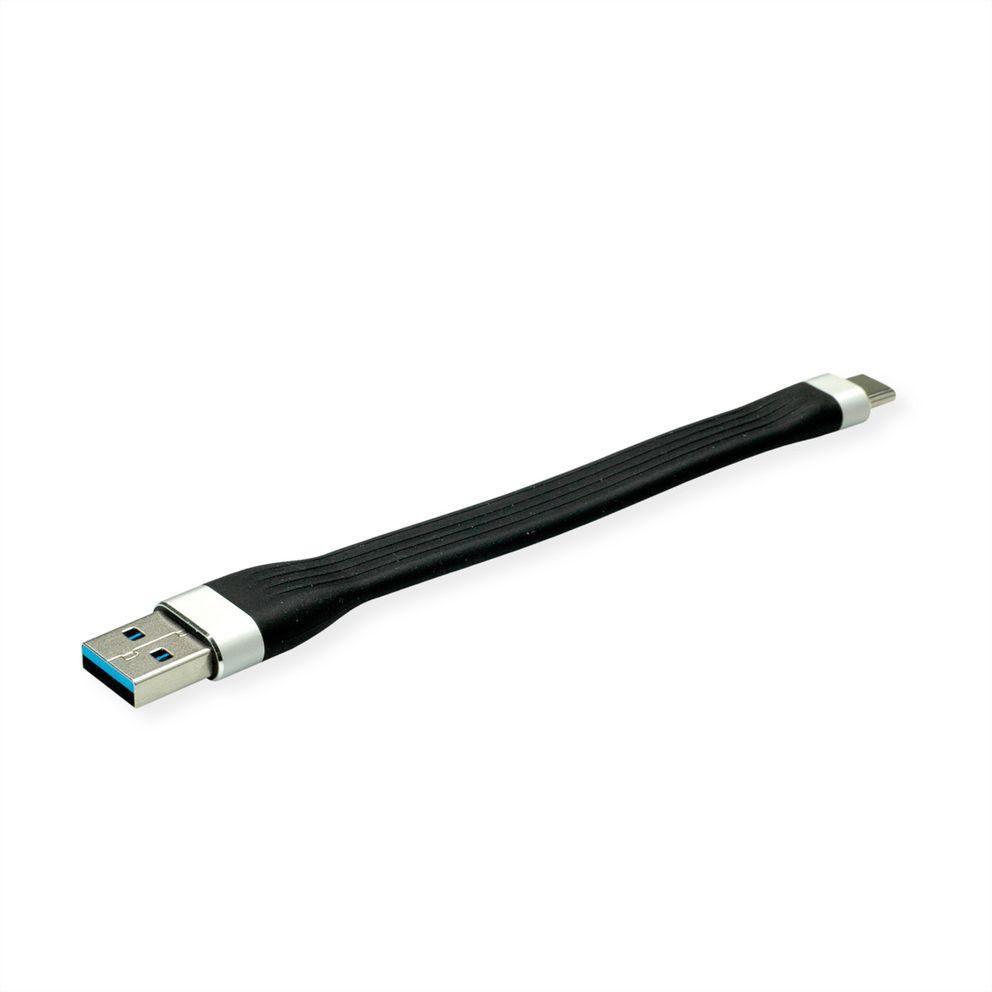 ROLINE 11.02.9014 cavo USB 0,11 m USB 3.2 Gen 1 [3.1 Gen 1] USB A USB C Nero (ROLINE USB3.2 Gen1 Cable, A - C, M/M, black, 11cm)