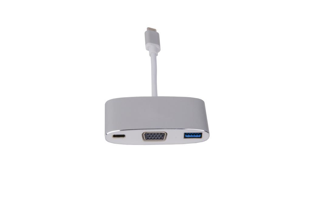 LMP adattatore USB-C verso VGA, USB3 e USB-C - colore argento