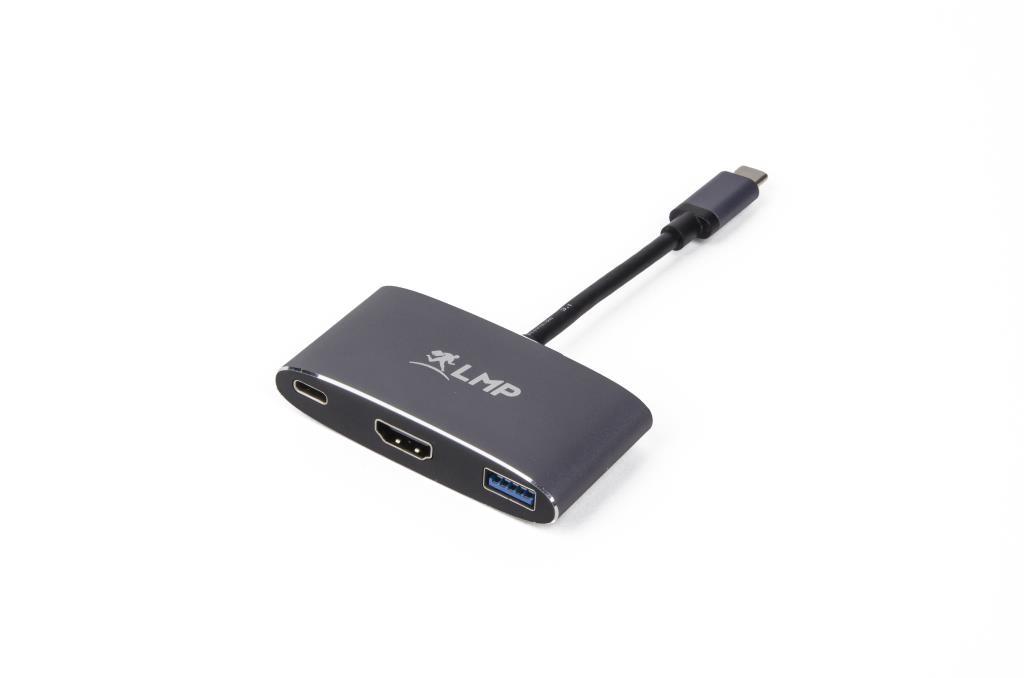 LMP adattatore USB-C verso HDMI, USB3 e USB-C - colore space gray