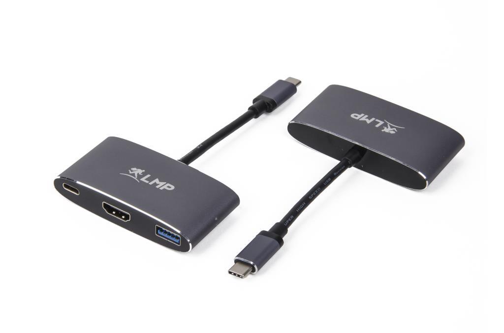 LMP adattatore USB-C verso HDMI, USB3 e USB-C - colore space gray