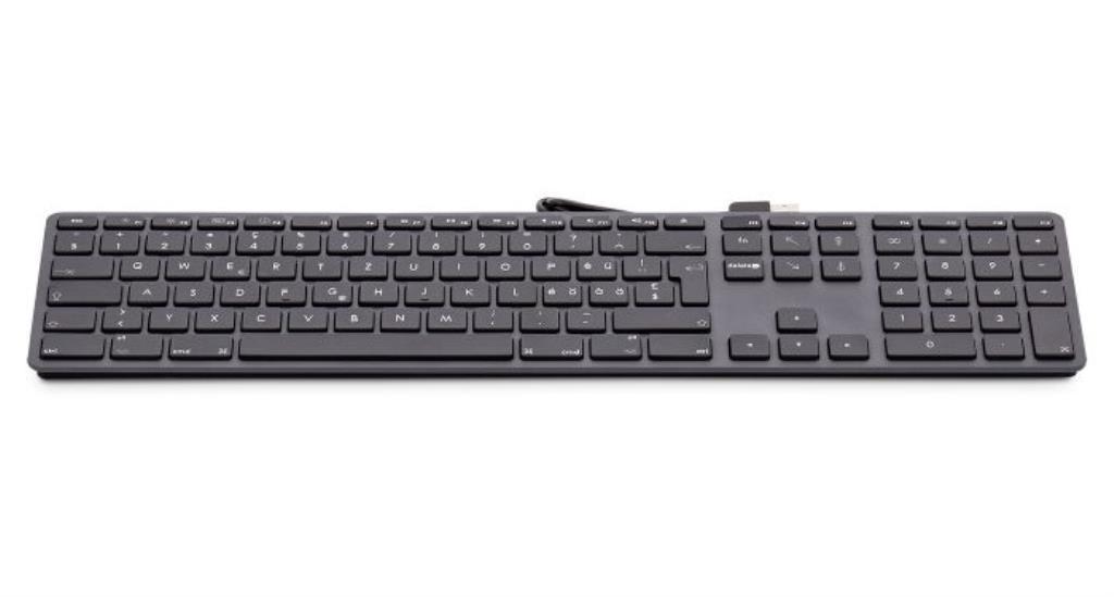 LMP tastiera USB layout francese (AZERTY) con tastierino numerico, 110 tasti, 2 x USB 2.0 - Alluminio