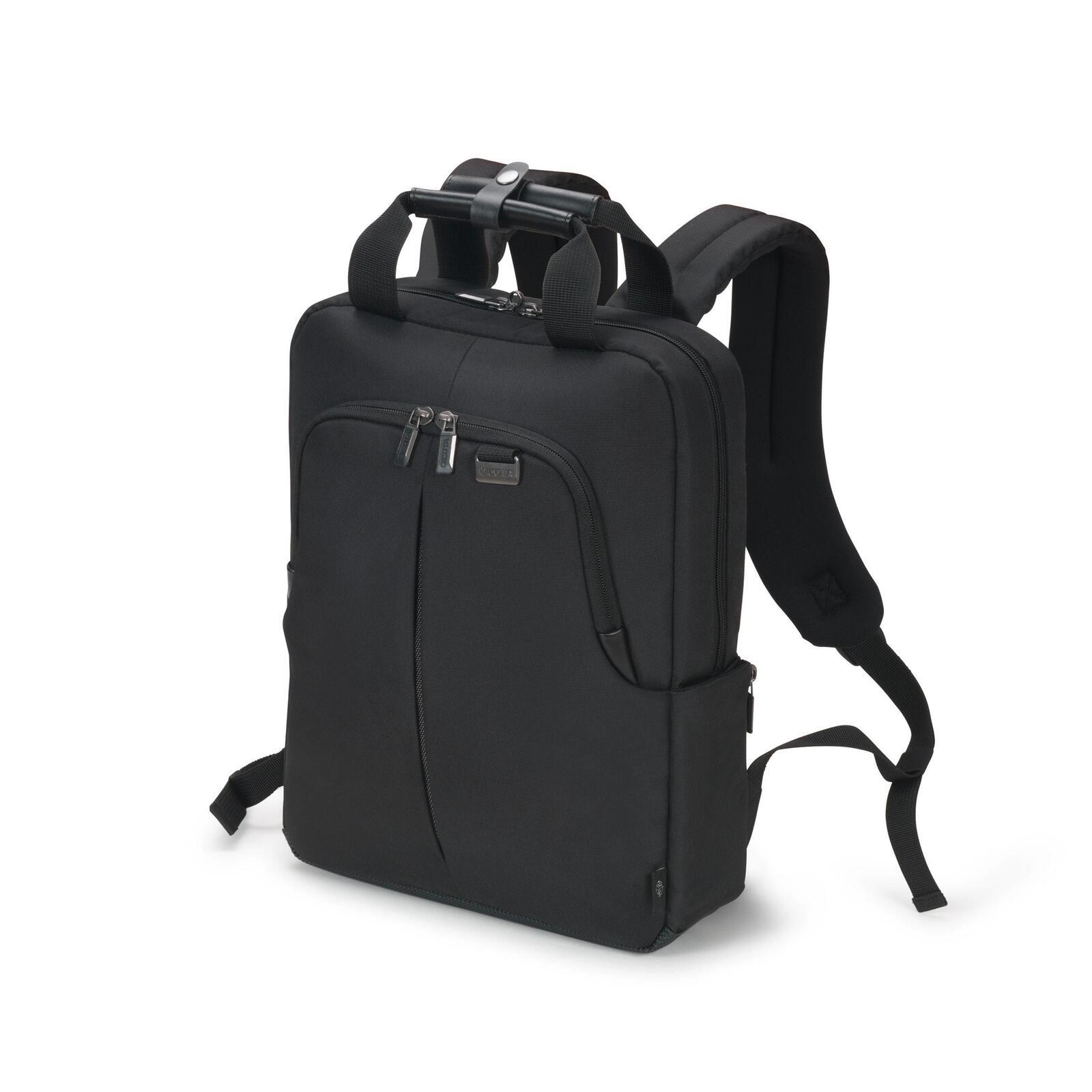 Dicota ECO Slim PRO zaino Casual backpack Nero Polietilene tereftalato [PET] (ECO BACKPACK SLIM PRO 12-14.1 - BLACK)