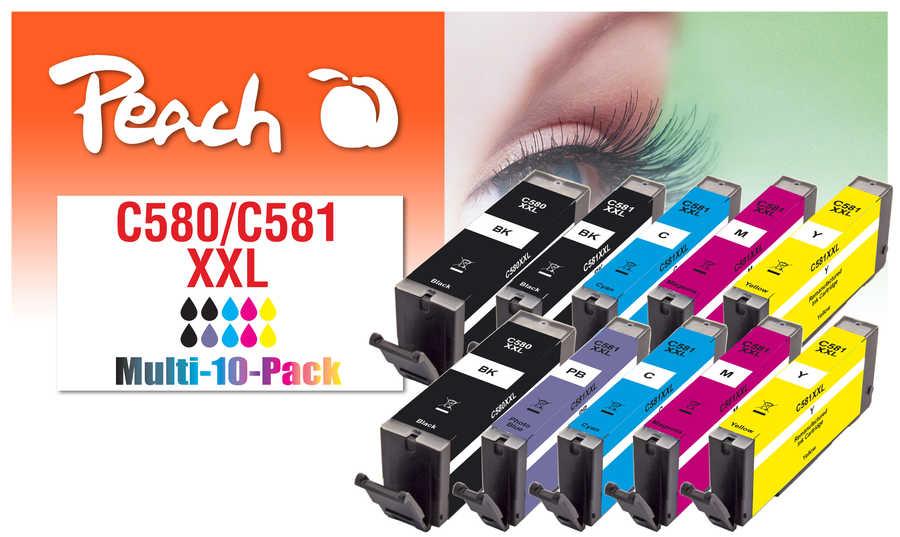 Peach PI100-437 cartuccia d'inchiostro 10 pz Compatibile Resa extra elevata (super) Nero, Ciano, Magenta, Blu foto, Giallo