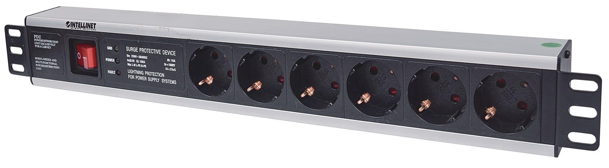 Intellinet 713962 unità di distribuzione dell'energia (PDU) 6 presa(e) AC 1.5U Nero