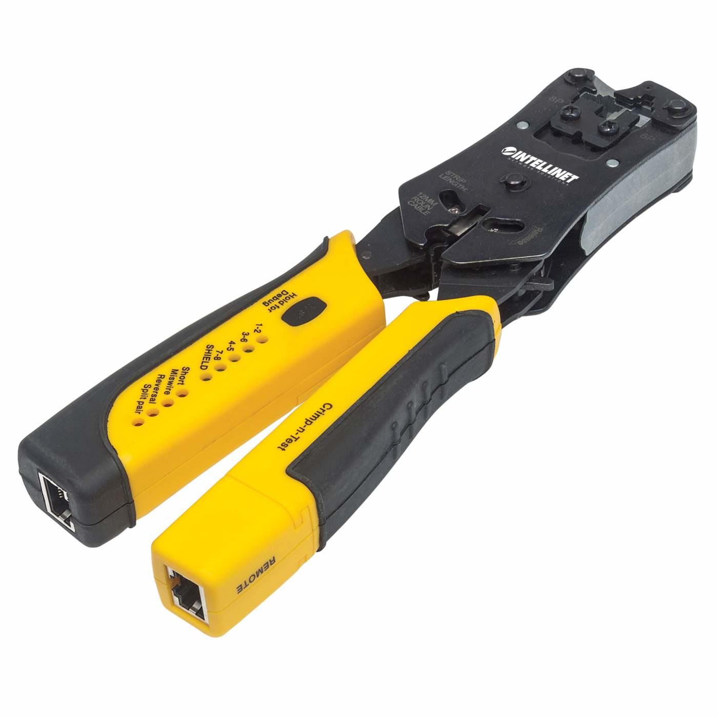 Intellinet 780124 pinza crimpatrice Nero, Giallo