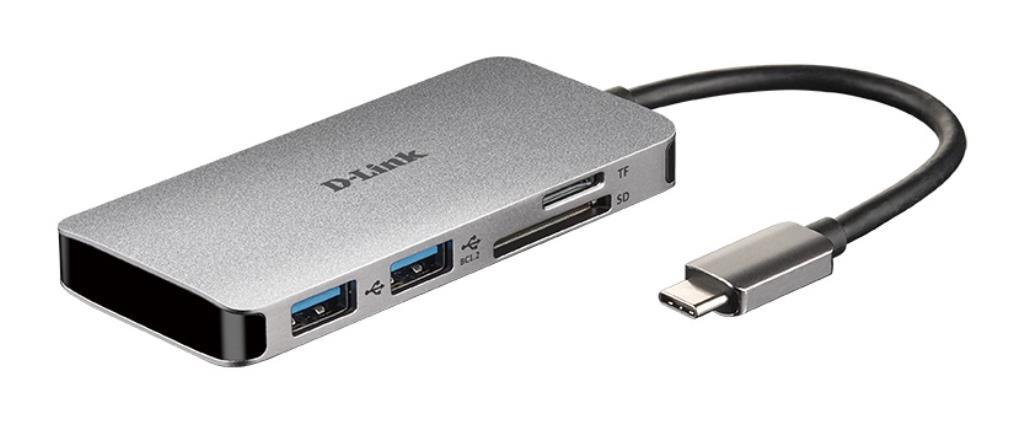 D-Link DUB-M610 replicatore di porte e docking station per notebook Cablato USB 3.2 Gen 1 (3.1 Gen 1) Type-C Alluminio, Nero