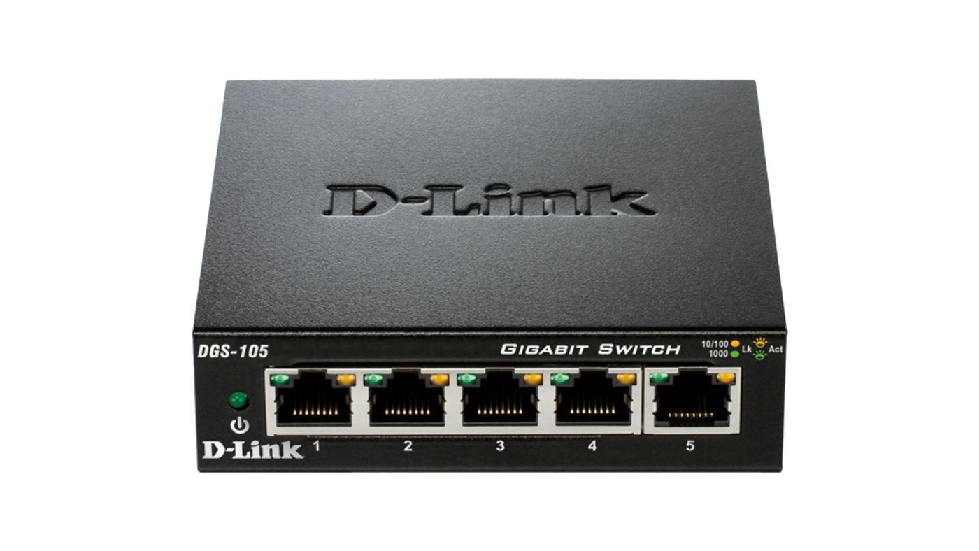 D-Link DGS-105GL/E switch di rete Non gestito Gigabit Ethernet (10/100/1000) Nero