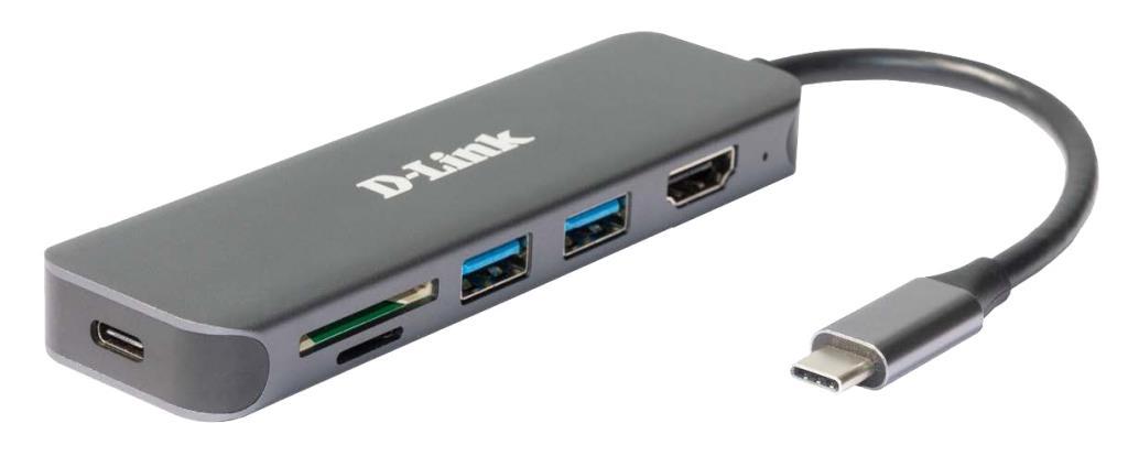 D-Link DUB-2327 replicatore di porte e docking station per notebook Cablato USB tipo-C Grigio