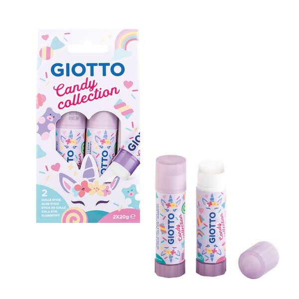 Giotto Candy Collection Confezione da 2 Colla Stick Media da 20gr - Asciugatura Rapida - Adatta per Uso Scolastico