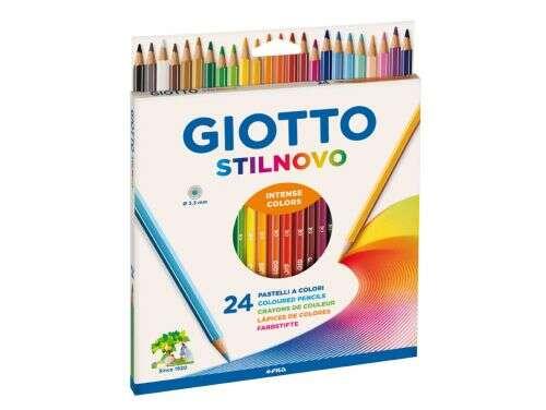 Giotto Stilnovo Confezione da 24 Matite Colorate Esagonali - Piombo 3,3 mm - Legno - Colori Assortiti