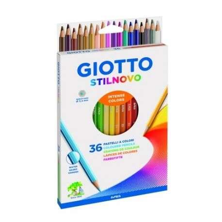 Giotto Stilnovo Confezione da 36 Matite Colorate Esagonali - Piombo 3,3 mm - Legno - Colori Assortiti