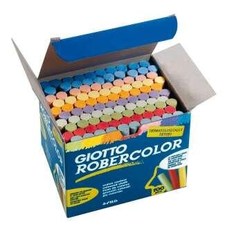 Giotto Robercolor Confezione da 100 Gessetti Colorati Rotondi - Dermatologicamente Testati - Compatti e Resistenti - Colori Ass