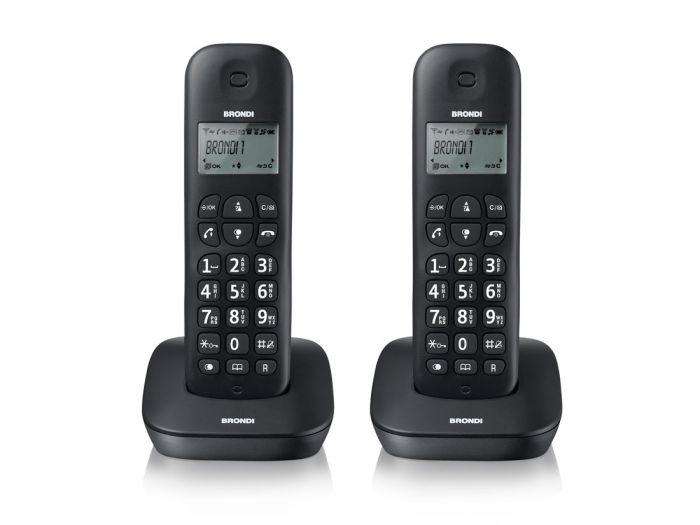 TELEFONO CORDLESS BRONDI GALA TWIN 10273810 Nero DECT display alfanum. ID chiamate