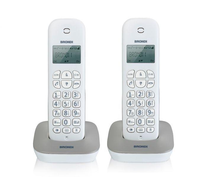 BRONDI TELEFONO CORDLESS DIGITAL GALA TWIN BIANCO/GRIGIO