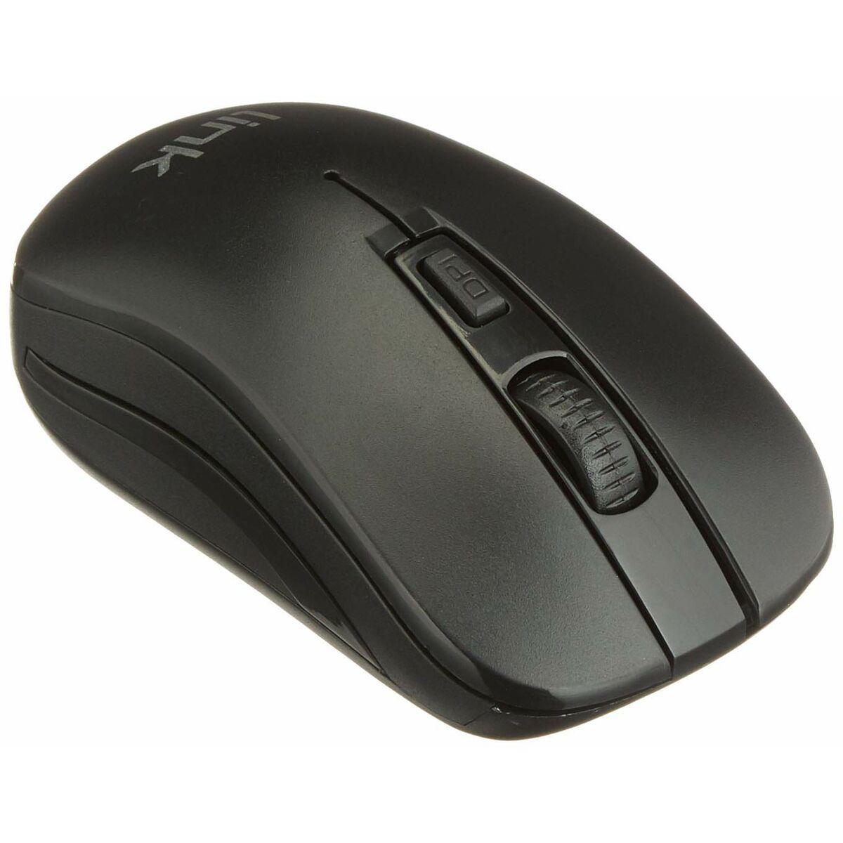 MOUSE WIRELESS 3 TASTI NERO RICEVITORE USB 1000 DPI