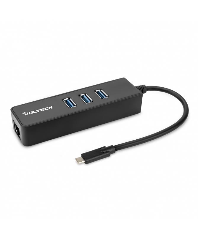 VULTECH ADATTATORE TYPE-C MULTIPORTA CON 3x USB 3.0 e 1X PORTA ETHERNET RJ45 GIGABIT