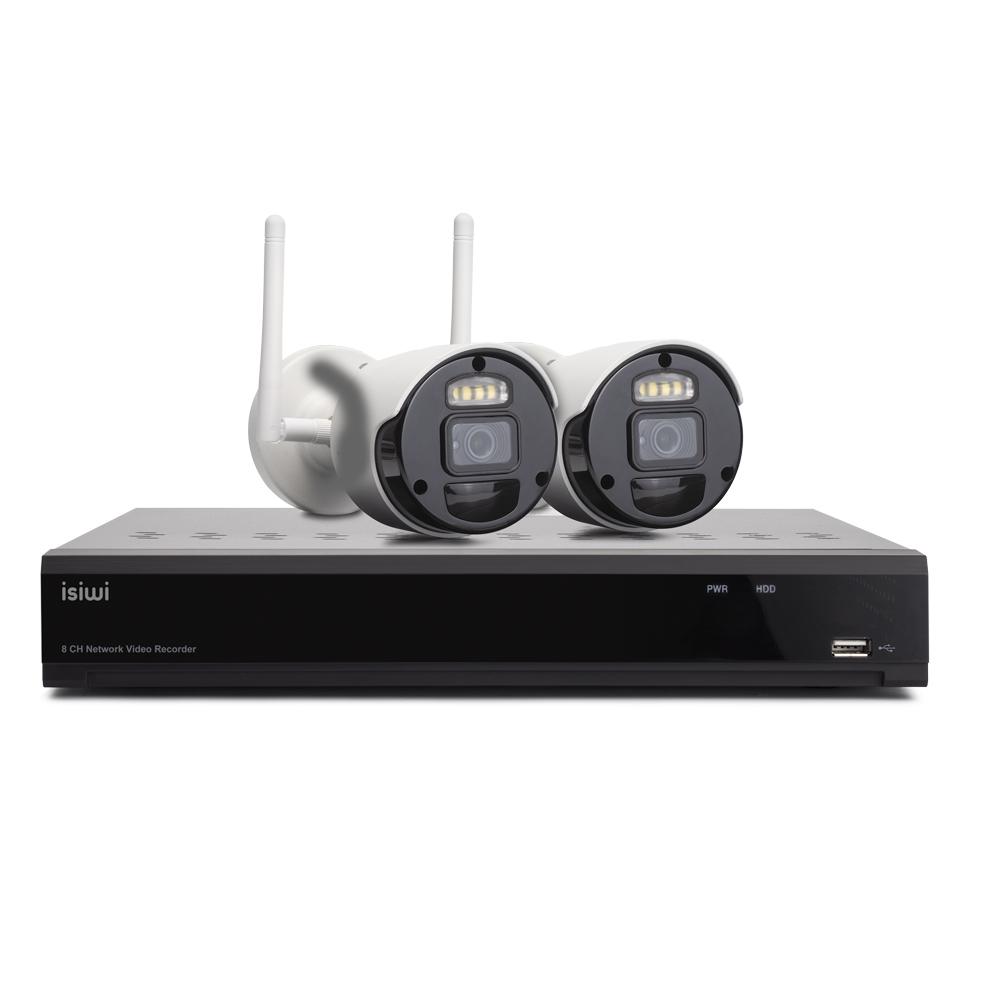 ISIWI KIT WIRELESS CONNECT2 NVR 8 2 TELECAMERE IP 2MP 1080P CON FUNZIONE PIR ISW-K1N8BF2MP-2