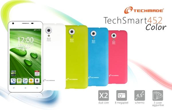 TECHMADE SMARTPHONE C452-COLOR DUAL CORE MT6572 1,2GHz/4GB/512MB/ANDROID 4.2.2 C452-COLOR