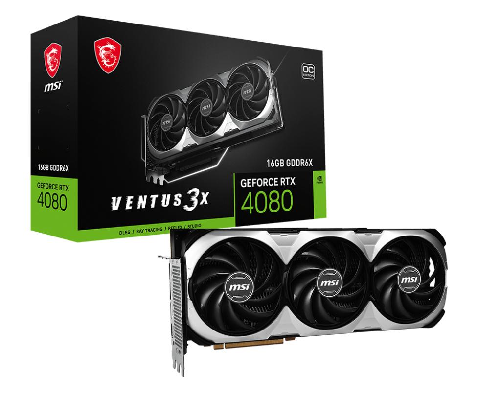 MSI VENTUS RTX 4080 16GB 3X OC NVIDIA GeForce RTX 4080 GDDR6X