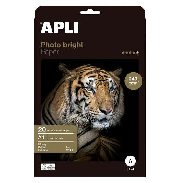 Carta fotografica Apli Photobright A4 240 g 20 nebbie