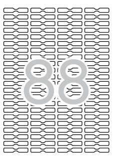 Etichetta bianche rimovibili applicabili gioielli 45.0 x 8.0mm 25 fogli