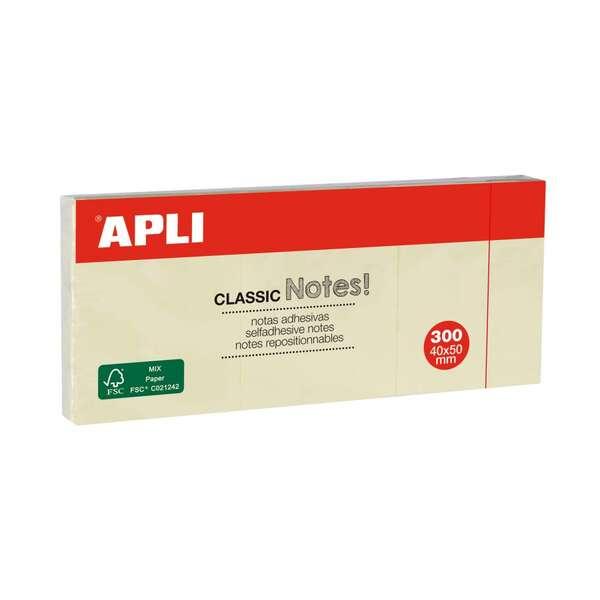 Apli Classic 3 blocchi da 100 banconote adesive 40 x 50 mm - colore giallo