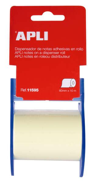 Dispenser adesivo note adesivo applicato - 60mm x 10m - facile da usare - adesivo di qualità - giallo