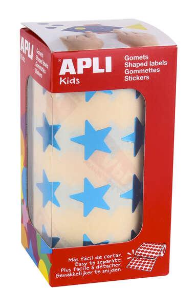 APPLI GOMETS STAR BLUILIZZATO - taglia 19.5 mm - adesivo permanente - 1416 gomet per rotolo - ideale per attività creative con