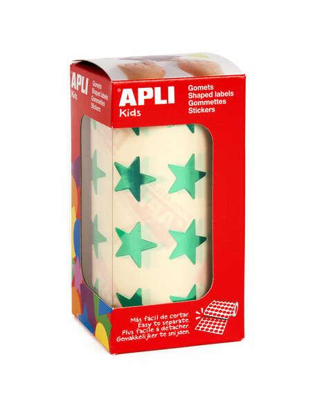 APPLI GOMETS STAR GREEN METALIZIONE - Taglia 19.5 mm - 1416 GOMET BY ROLL - ADASIVO PERMANENTE - Ideale per i bambini'