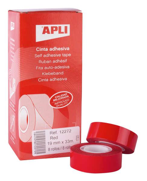 Applica questo adesivo rosso 19 mm x 33 m - resistente agli strappi - facile da etichettare - ideale per disordine e imballaggi