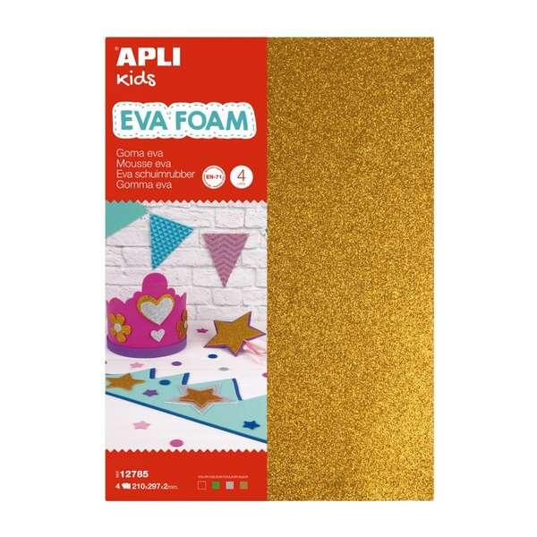 10 confezioni di Gomma Eva Glitter A4 - Misura 2 mm - Impepettibile - Calore modellabile - Colori ordinati