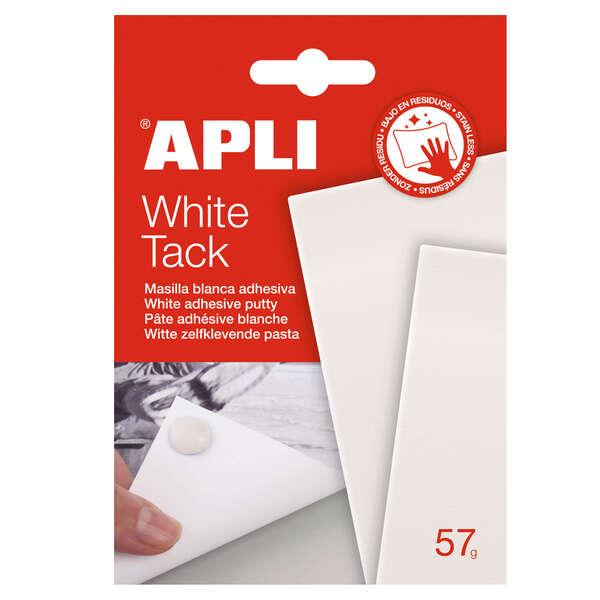 APLI Tack Blanca Pest 57G - Adesivo riutilizzabile - Non lascia e rifiuti - facile da modellare - bianco