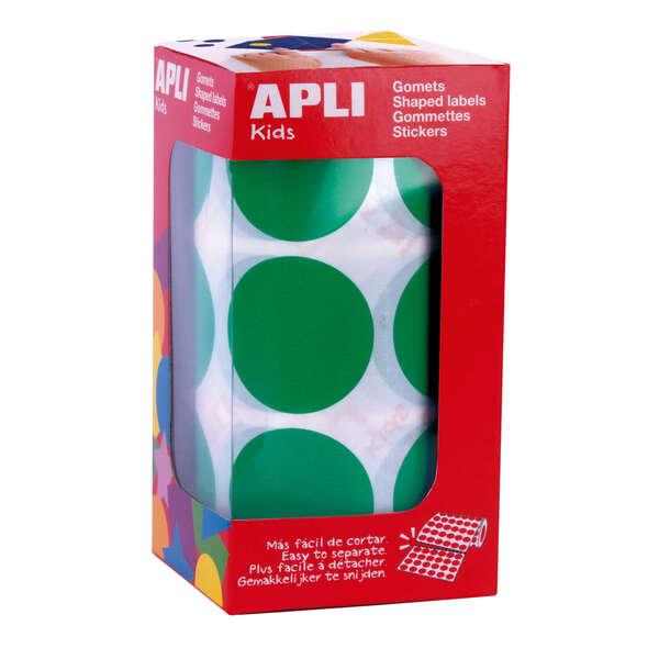 APPLI GOMET XL Tondi Verdi - Ø 33mm - adesivo permanente - 708 gomet per rotolo