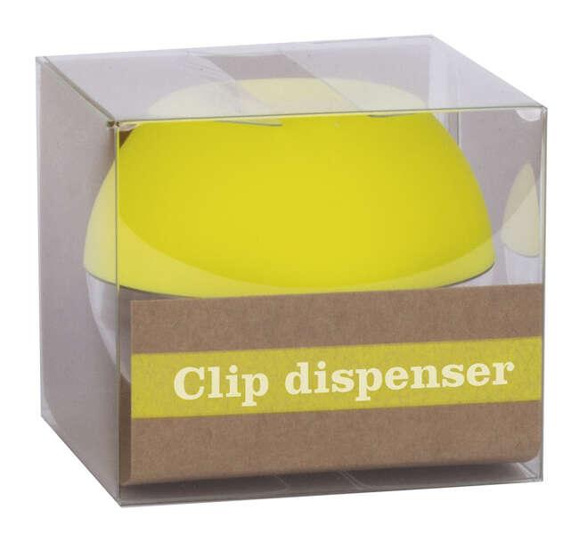 Dispenser per appli raccolta clip - Ø 70x60 mm - Supporto magnetico morbido - Include 50 clip gialli fluorescenti 28 mm