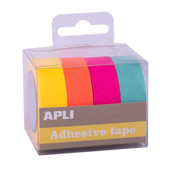 Tappeti adesivi APPI Washi - 4 U - tono fluoro - decorazione e artigianato - multicolore