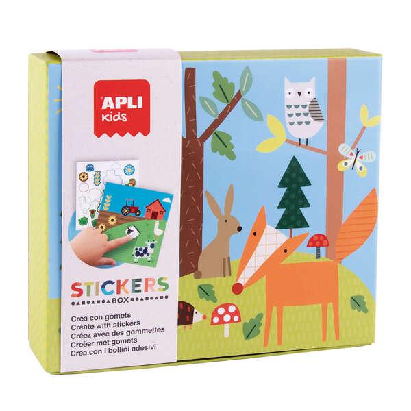 Apli Gomets Forest Game - 8 fogli illustrati di 200 g - Gomets Revivibles geometrici in diversi colori - Guida al libro con ese