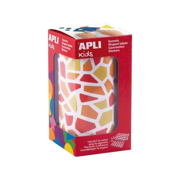 Apli Kids Rotolo da 2460 Gomme Mosaico - Adesivo a Base Acqua - Senza Solventi - Materiali 100% Riciclabili - Colori Rosso, Ara