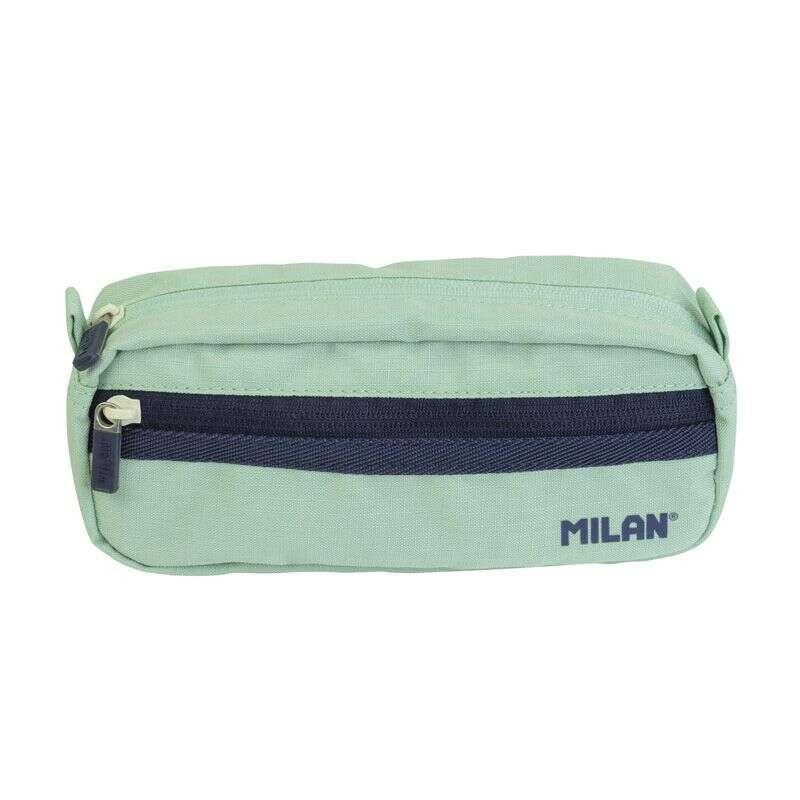 Astuccio Rettangolare Milan Serie 1918 2 Scomparti - Tessuto Antistrappo - Misure 21x8,5x6,1cm - Colore Verde