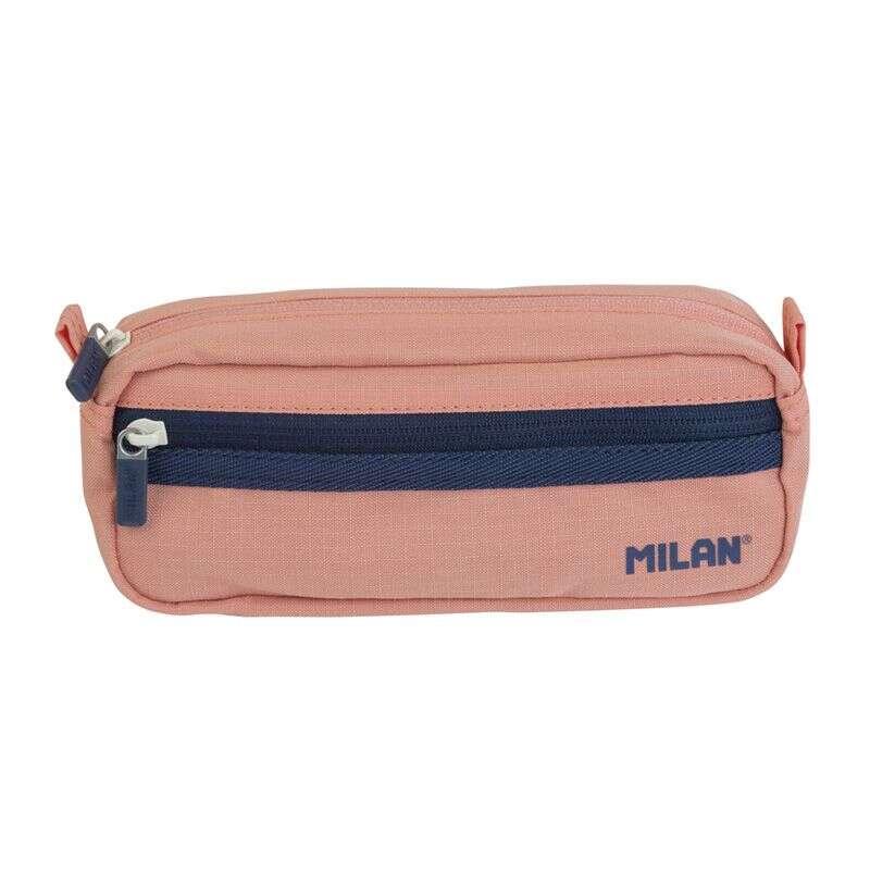 Astuccio Rettangolare con 2 Scomparti Serie Milan Serie 1918 - Tessuto Antistrappo - Misure 21x8,5x6,1cm - Colore Rosa