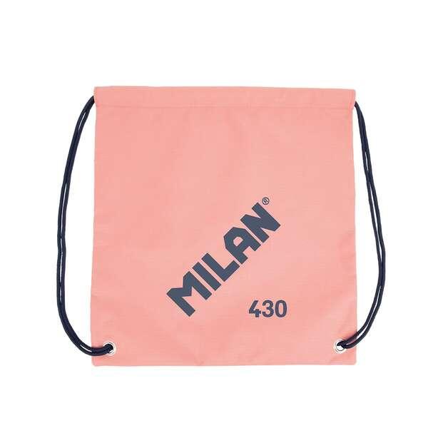 Borsa/Zaino grande con tracolla Milan Serie 1918 - Tessuto 'ripstop' leggero e resistente - Misure 34x42x0,7 cm - Colore Rosa