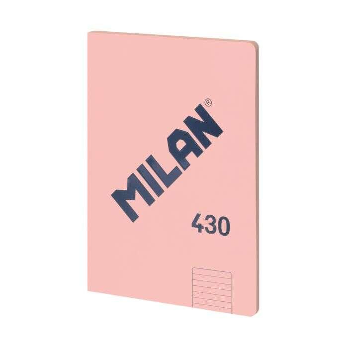 Quaderno Milano Incollato Formato A4 A Righe 7mm - 48 Fogli da 95 gr/mq - Microperforato - Copertina Morbida - Colore Rosa