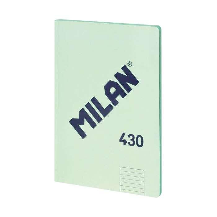 Quaderno Milano Incollato Formato A4 A Righe 7mm - 48 Fogli da 95 gr/mq - Microperforato - Copertina Morbida - Colore Verde