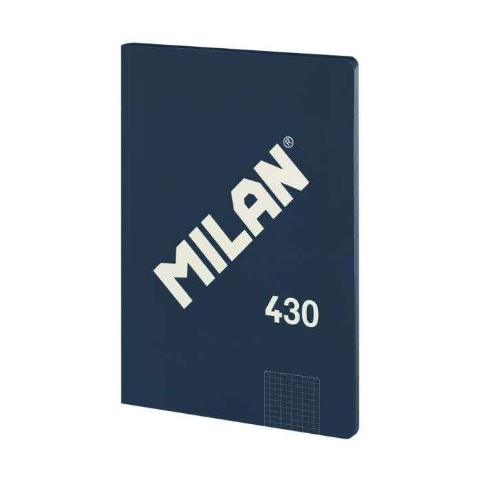 Quaderno Incollato Milano Formato A4 con Griglia 5x5mm - 48 Fogli da 95 gr/mq - Microperforato - Copertina Morbida - Colore Blu