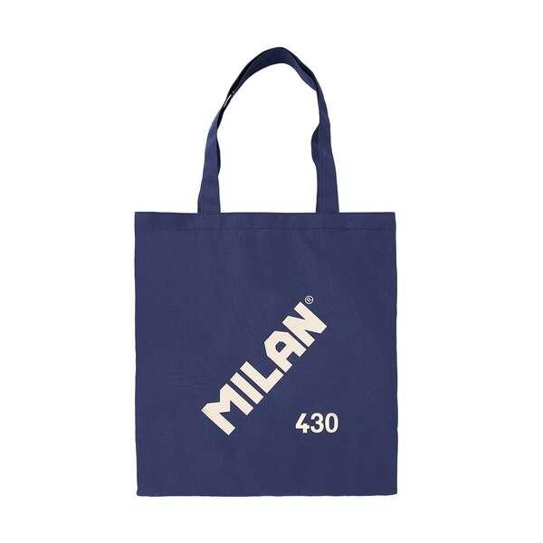 Borsa tote Bag in stoffa serie Milano 1918 - Dimensioni 50x38x41 cm - Manico lungo 27 cm - Tessuto 'Ripstop' - Colore Blu scuro