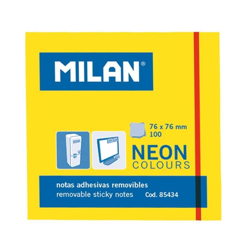 MILANO BLOC di 100 banconote adesivo - rimovibile - 76 mm x 76 mm - colore giallo neon