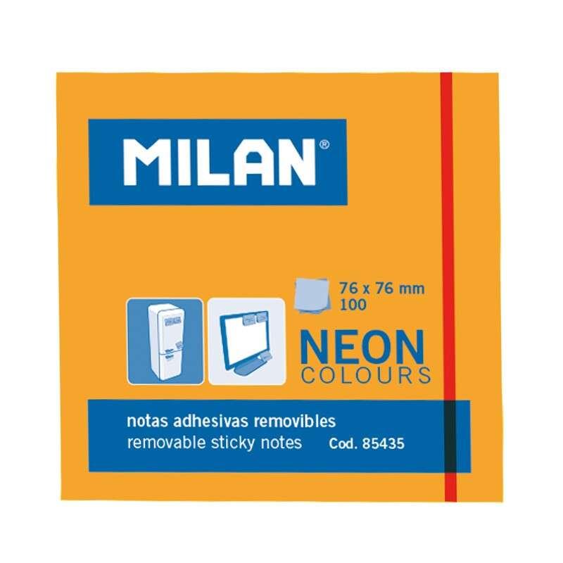 MILANO BLOC di 100 banconote adesivo - rimovibile - 76mm x 76mm - colore neon arancione