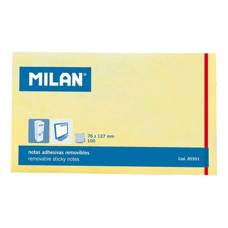 MILANO BLOC di 100 banconote adesivo - rimovibile - 76 mm x 127 mm - colore giallo chiaro