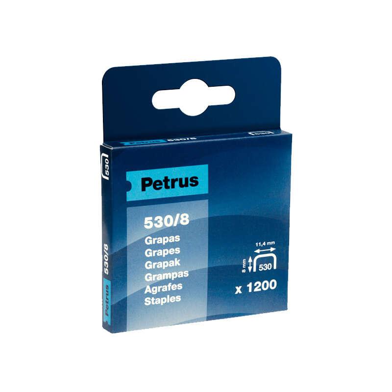 Petrus Staples 530/8 raccolte per Clavator - Scatola 1200 Graffette - Pin da 8 mm