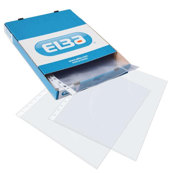 Elba Confezione da 100 coperture multiforo Folio standard - Materiale PP 70? - Trasparente e Resistente