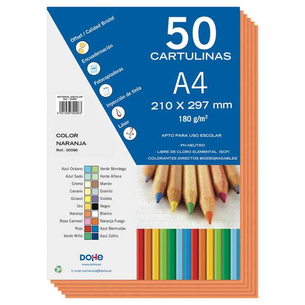 Cartoncino colorato Dohe 180 G/M2 - Formato A4 - PH neutro - Privo di cloro elementare - Coloranti biodegradabili